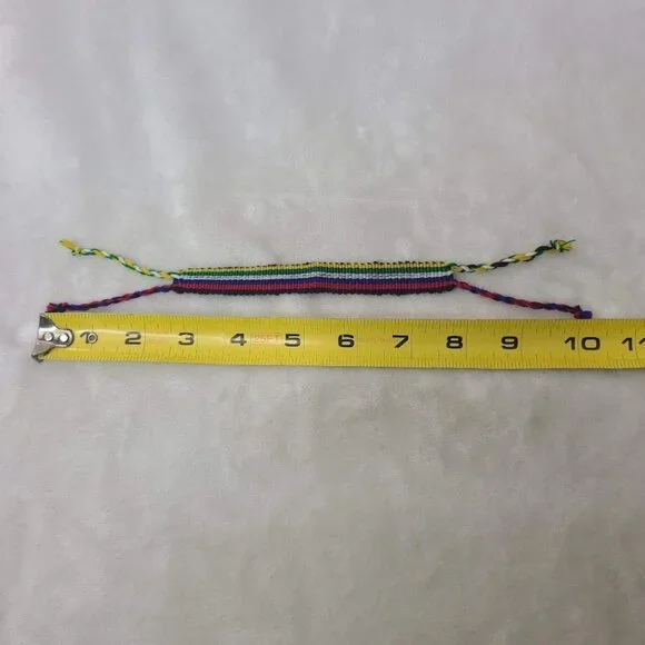 Hand Woven Braided Friendship Bracelet Black Red Blue White Green Yellow - Picture 12 of 12